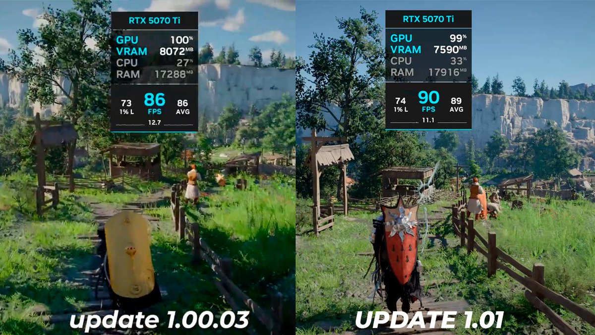 Estava comparando aqui a performance do Crimson Desert com esse novo update, o desempenho em FPS é praticamente o mesmo, mas notei uma diminuição de VRAM no preset Cinemático em 1440p.

Vocês também notaram alguma melhoria no jogo pós update?
