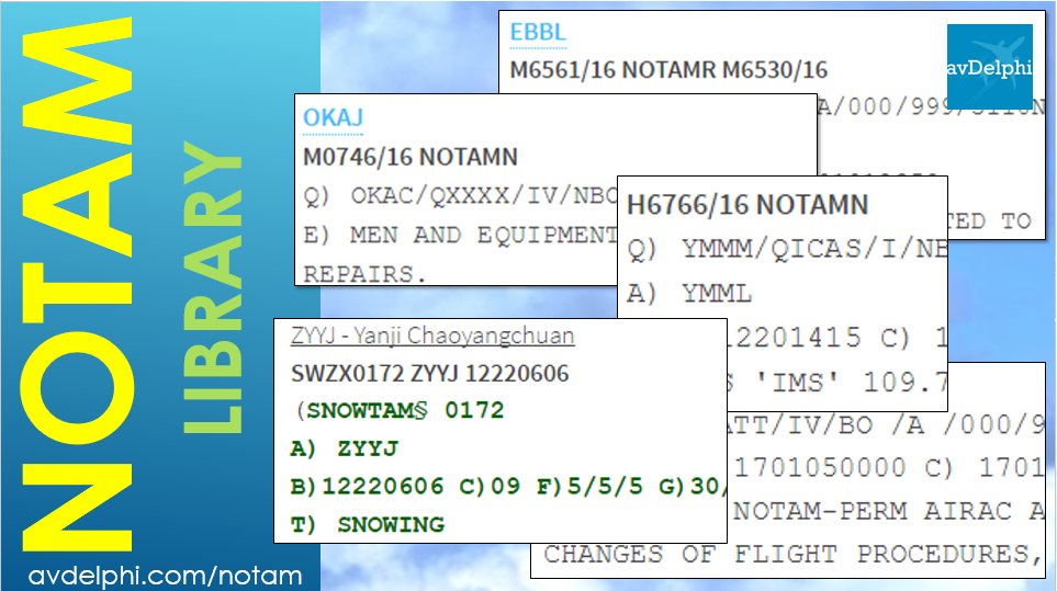 Search for current and previous NOTAMS for any airport globally. #AvDelphi #notam avdelphi.com/notam