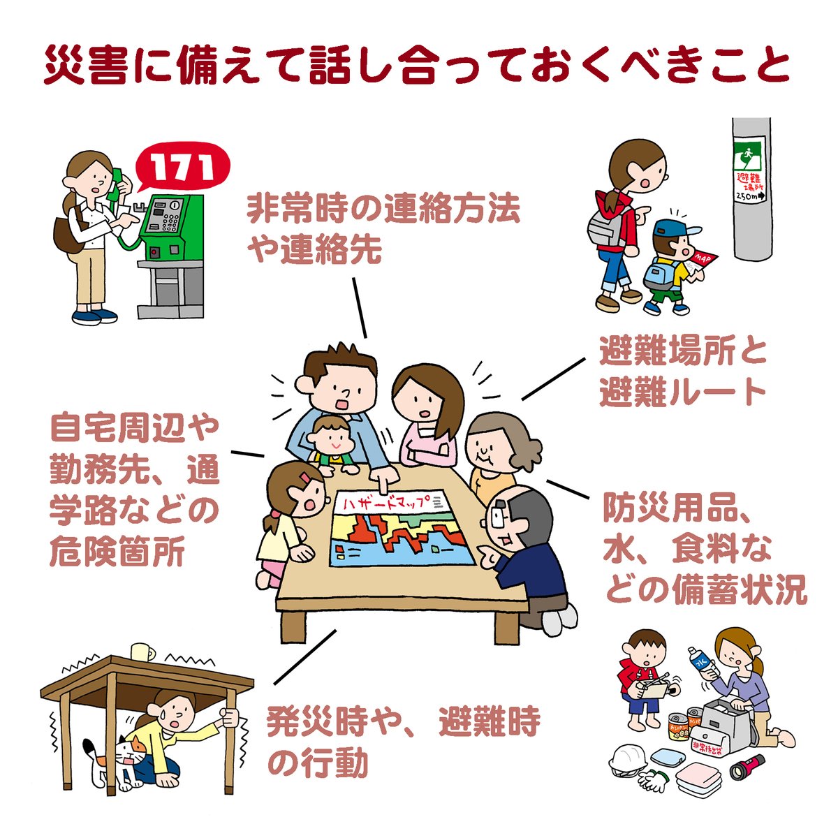 防災無料イラスト tweet media