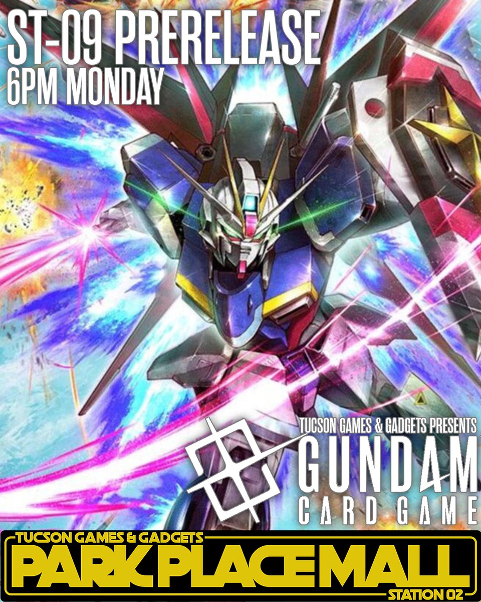 tucgamesgadgets's tweet image. Join us at Tucson Games and Gadgets Park Place Mall on Monday evening for the highly awaited official prerelease event of the Gundam ST-09 deck, starting at 6pm! Don't miss out on this exciting opportunity. #gundam #gundamtcg #localgamestore #prerelease