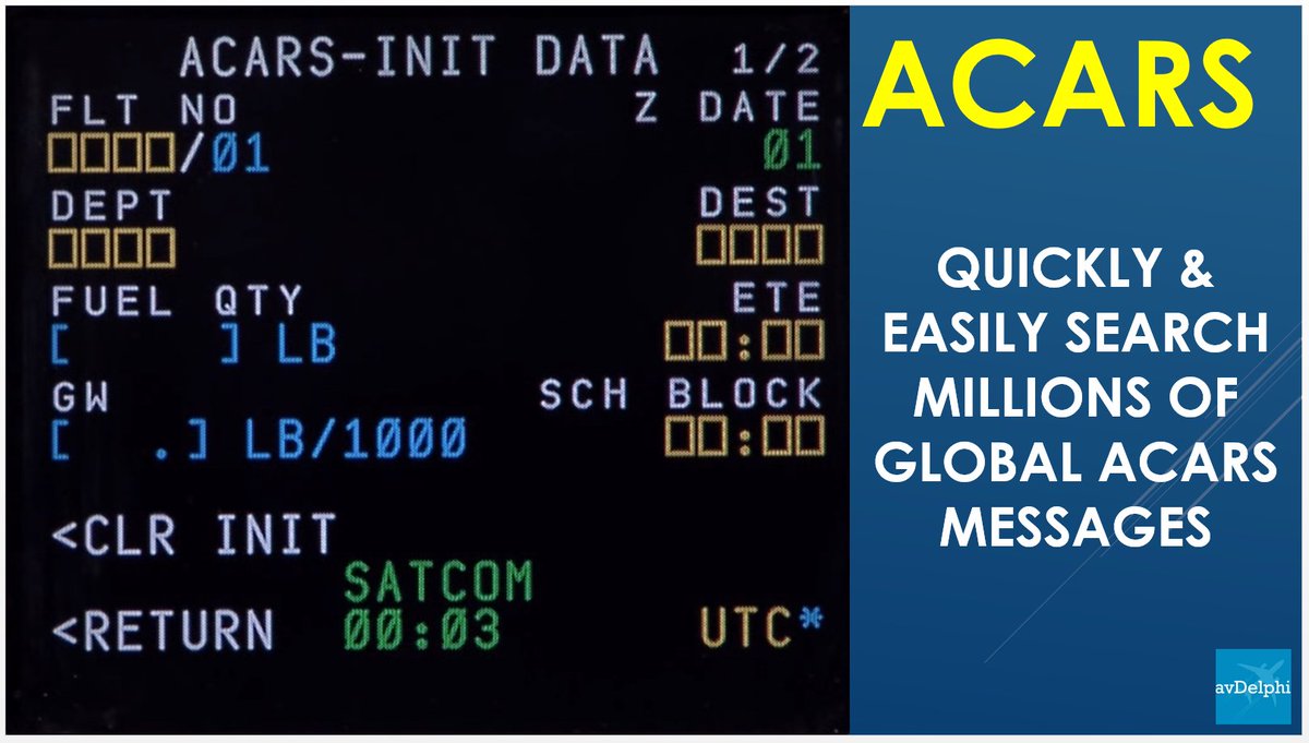 Search through millions of ACARS messages quickly and easily. #AvDelphi #ACARS avdelphi.com/acars