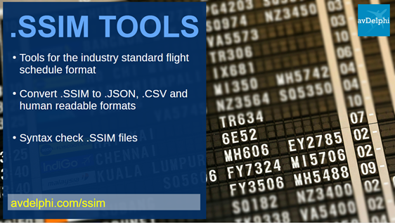 Tools for the industry standard flight schedule format. #AvDelphi #SSIM #SCHEDULE #IATA #flight #airlineschedule #flightschedule avdelphi.com/ssim