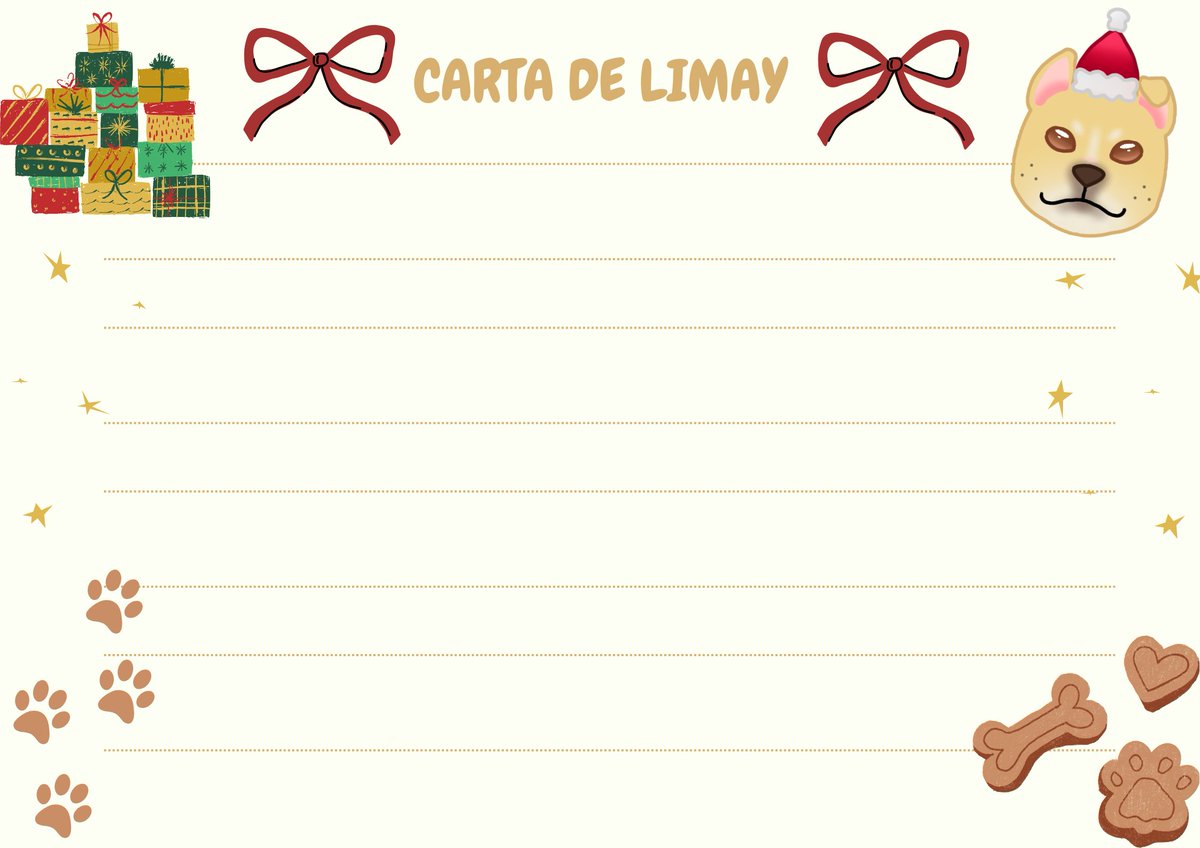 Recuerdo de que le hice una carta de Navidad a mi perrita en Canva