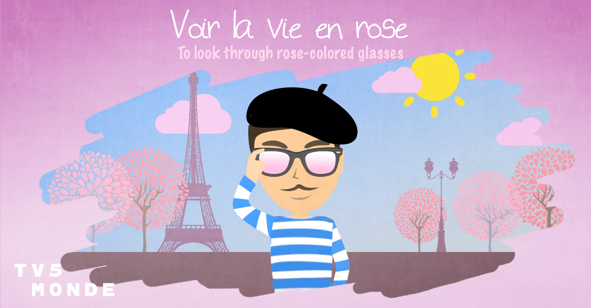 TV5MONDEAsia's tweet image. [Expression de couleur] Martin voit la vit en ROSE. Il est optimiste ! #ExpressionFrançaise #Français #FLE
