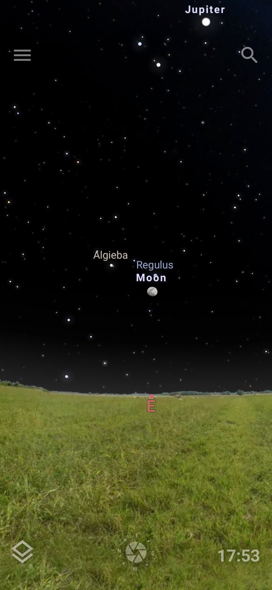 RoswellWerewolf's tweet photo. For my 3-day reset (such is en vogue this new season)…

Such an obscure off-calendar moon 🌖 should not be drawing my attention

Yet I feel it in my gut, something is up. So I break out my app to see what I am not seeing 

I am usually not disappointed when I go with that urge …

Grok: Right now (just before 6 PM MDT on March 29, 2026, from Roswell, New Mexico), the Moon is in a close conjunction with Regulus (α Leonis, the bright "heart of the Lion" star). 

Facing east, you'll see them low in the sky, only about 3.1° apart — easily visible together in binoculars or even to the naked eye as the sky darkens …

Enjoy the view! Step outside facing east — the Moon and Regulus (plus the rest of Leo’s Sickle) will be unmistakable low on the horizon as twilight fades. Clear skies over Roswell tonight!