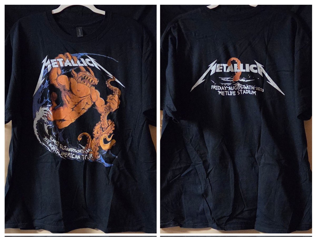 CevettoRal65985's tweet image. #Metalshirt of the night from night 1 of #Metallica's #NoRepeatWeekend of at Met Life Stadium in NJ on Friday, August 4, 2023. This one's a bootleg i got off Ebay after the show (think there might still be some available). #M72EastRutherford #HeavyMetal