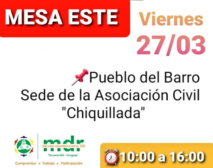 lourdesseq's tweet photo. 🔴Última Mesa Zonal de marzo. Seguimos recorriendo localidades rurales, en cercanía con las organizaciones y pobladores. Varias oportunidades e informaciones de interés, que sólo llegan porque vamos donde se necesita y apoyamos a la gente en su accesibilidad. #Uruguay #Tacuarembó https://t.co/KWB0U4e1Dm
