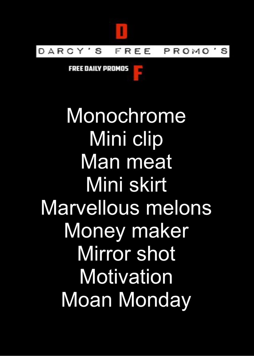 😈DARCY’S FREE PROMO’S😈 tweet media