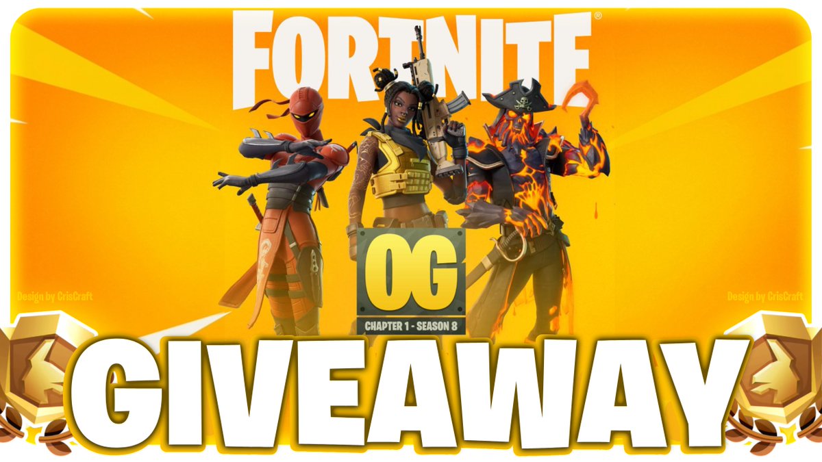 OG Season 8 Battle Pass GIVEAWAY! 💛

x1 winner 🏆

Requirements:
◦ Follow <a href="/CrisCraft1304/">CrisCraft</a> &amp; <a href="/spiderdwg79/">spiderdwg79 #teamfondation</a>
◦ Like and repost ❤️♻️
◦ Tag your friends 🫂
◦ Comment your fav skin of the pass 👀

Optional: Consider using code CrisCraft1304 for more giveaways like this! #EpicPartner