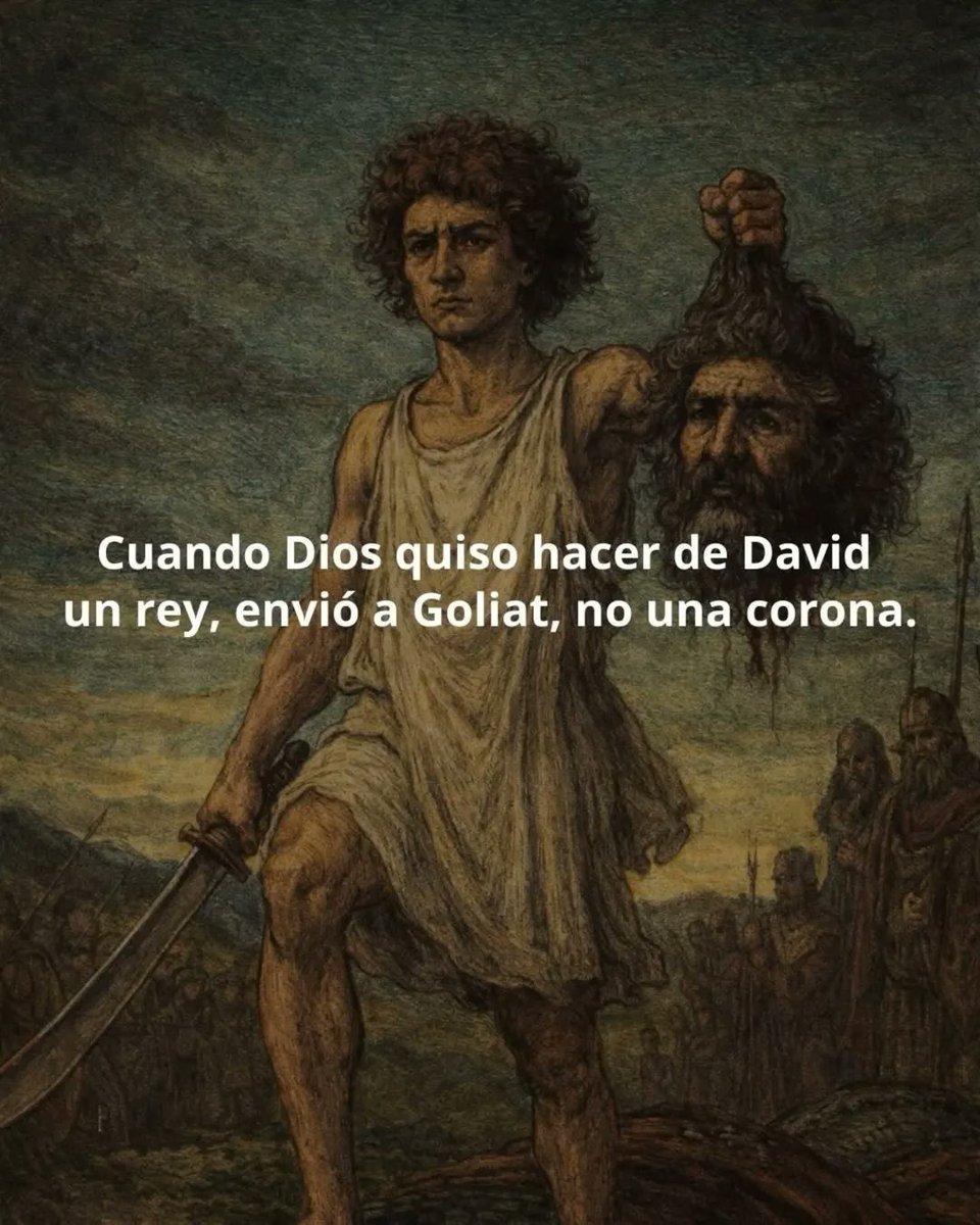 Cuando Dios quiso hacer de David un rey, envió a Goliat, no una corona:

- Hilo -