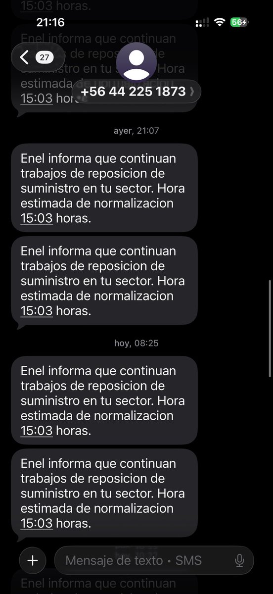 mamide3gatitxs's tweet photo. @SEC_cl quien se supone que debería regular a estos inutiles de @Enel_Informa_CL ?? Como es posible que NO cumplan ni un solo horario, me hacen spam con sus mensajes y para peor después salen con que el trabajo “está realizado” 3 días sin luz y con cuenta al día!! https://t.co/peChpPeVhF