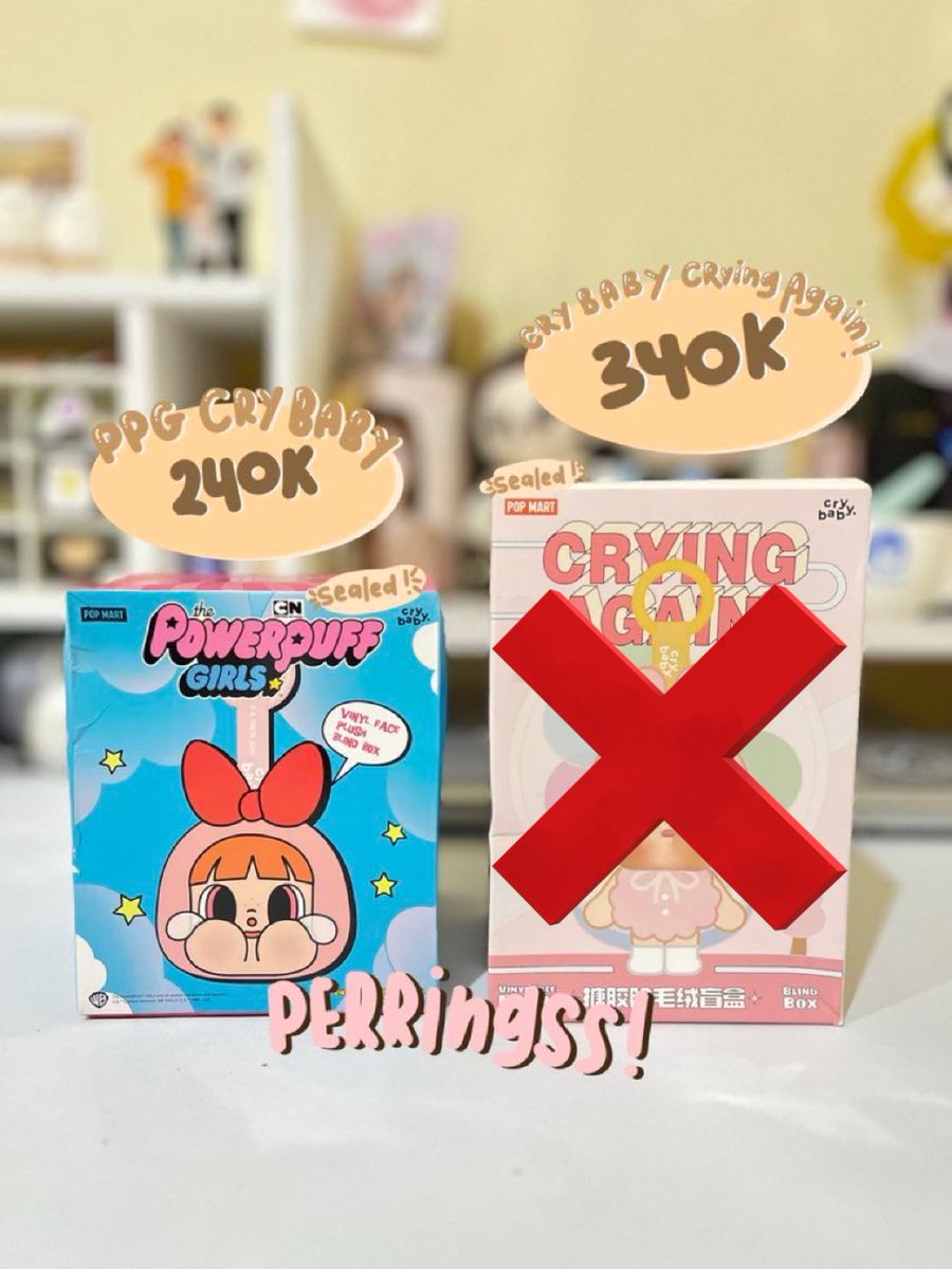 Perringss_'s tweet photo. 𓂃⊹ ִֶָ  𝐖𝐚𝐧𝐭 𝐓𝐨 𝐒𝐚𝐥𝐞⺌

𐙚 CRY BABY 
PPG POWER PUFFGIRLS
CRYING AGAIN

‼️SEALED

💰ON PIC
(With bnfc)

✅nego

🫶🏻good condi
🫶🏻 bisa shopee
Exc adm incl pack
🏡 Makassar

 POPMART PPG CRYING AGAIN CRY BABY BUNNY BLOSSOM BUTTERCUP https://t.co/9rjaXdHBro