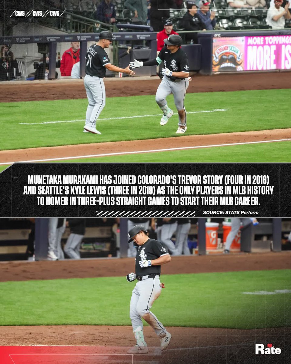 ATChicago312's tweet photo. 3 dingers in each of his 1st 3 games! Mune! 💪🏿🧦⚾ #MunetakaMurakami #Mune #ChicagoWhiteSox #Chicago #Illinois #AllThingsChicago https://t.co/ru4jTi2lww