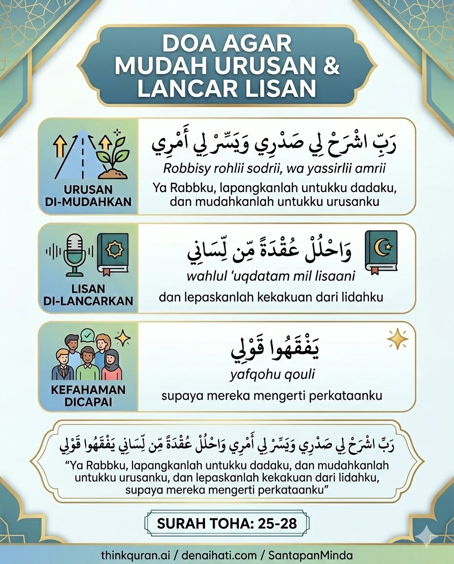 SantapanMinda's tweet photo. Doa agar mudah urusan dan lancar lisan. https://t.co/RZY1zusnsD