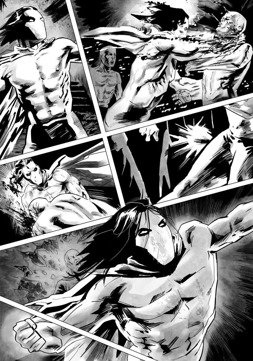 MartinGimenezar's tweet photo. Hello everyone, I’m sharing a new page from a comic I’m working on called Kooch, in which I explore a whole race that was exterminated at the end of the world. Stay tuned for more updates. Greetings.
  #ComicArtist #IndieComics #GraphicNovel #HistorietaArgentina #indiecomic https://t.co/rtgnXMF0zY