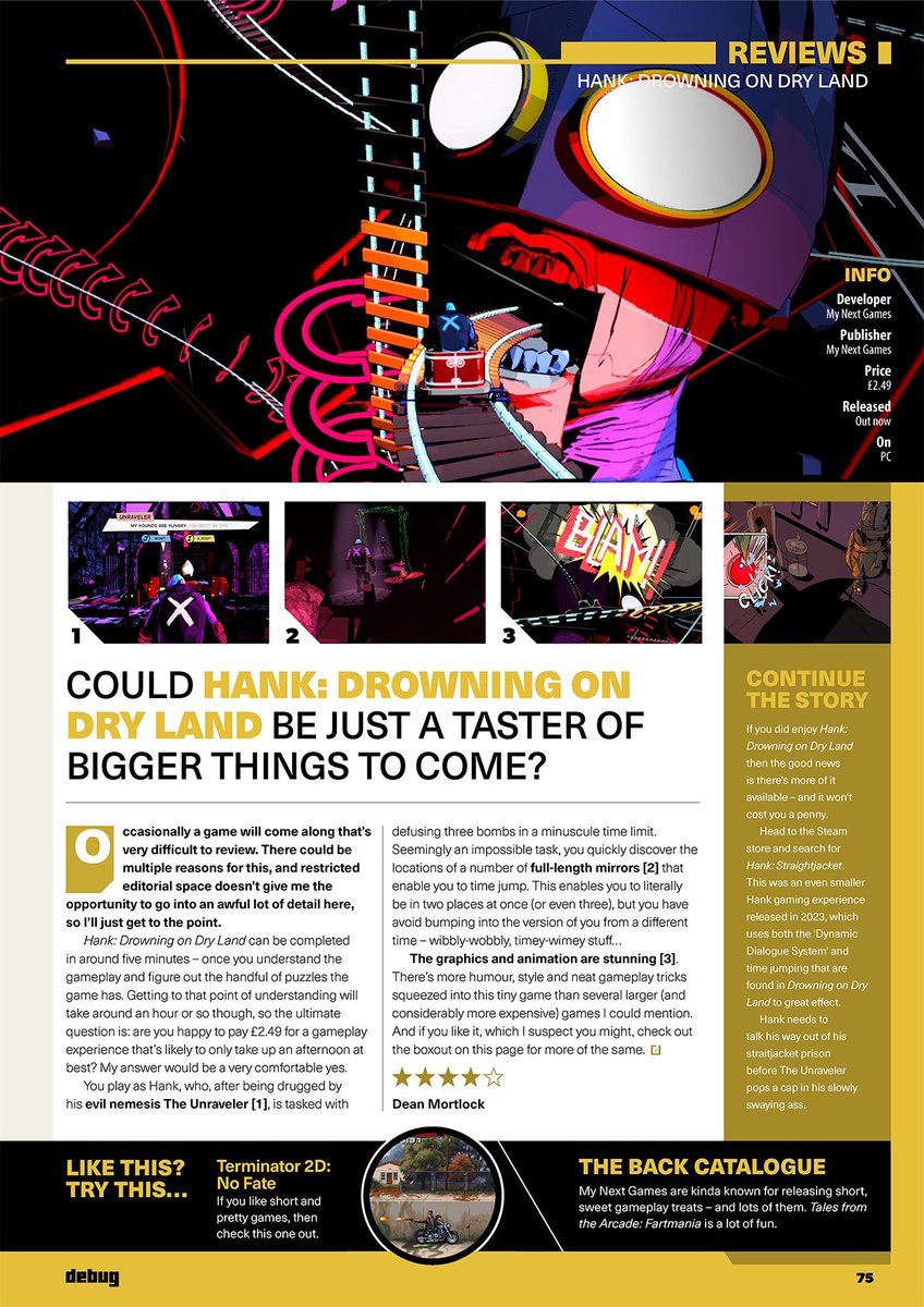 MyNextGames's tweet photo. To receive such a great review of my #indiegame in one of my fav #gaming magazines, is one hella achievement for me!

Thanks @debugmagazine !

#gamedev #debug #indiedev https://t.co/lJDwxDjjri
