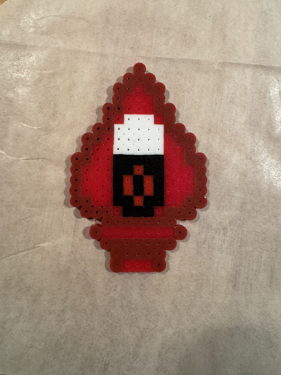 I tried fuse beads for the first time today and I think it came out pretty good 👉👈

#crafts #fusebeads #Alastor