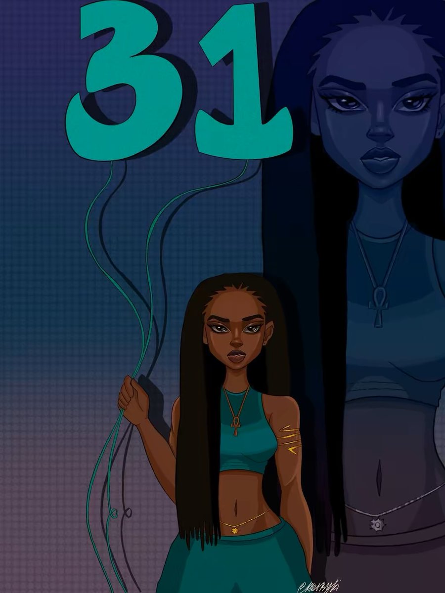 Arttbykii's tweet image. Posting art I drew inspired by me because it’s my BIRTHDAY!!! 💐💐💐💐 
#ariesseason #digitalart #BlackArt