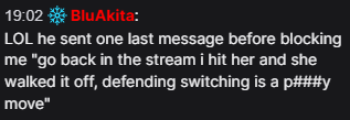 So today I got viewbotted by this chucky player because he was salty he had bad ping and that <a href="/Ellefromunder/">EllefromUnder</a> was looping them too hard.......you cannot make this shit up......