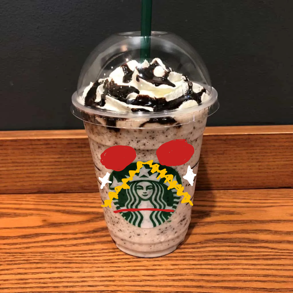 spurt's tweet photo. フラペチーノってハカイダーに似てない？ https://t.co/bq2Uom0VDU