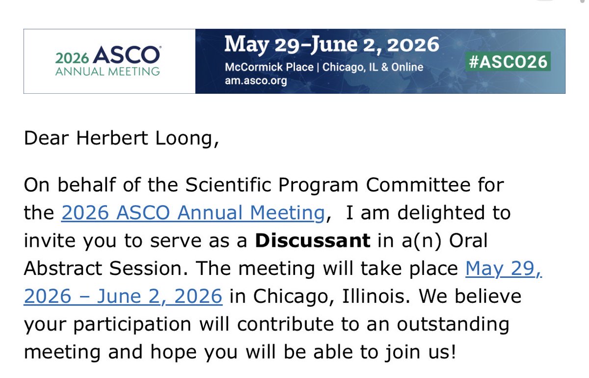 herbloong's tweet photo. T-60 days till @ASCO #ASCO26! Looking forward to connecting with #oncology colleagues from around the World.
Thanks for the opportunity to #share our data through our poster presentation and also #critique and make sense of new findings as an oral #discussant. Looking forward to a busy weekend!
See you all in Chicago!
@CUHKMedicine #CUHKSarcoma @apoddc @LungPolicy @APCLC_2023 #LCSM #Sarcoma