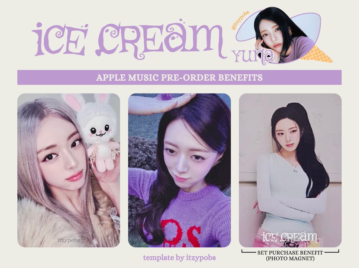 🍦 YUNA <ICE CREAM> apple music pobs + set purchase benefit