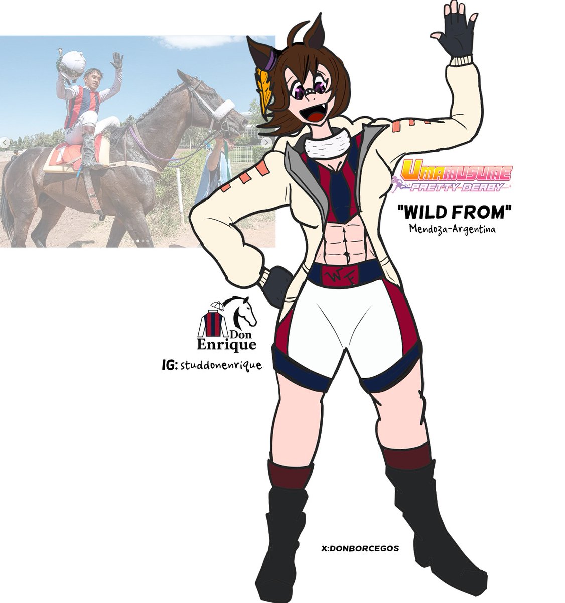 caballo mendozino "Wild From" del stud Don Enrique.
Un saludo muy especial para <a href="/oguricapuma1/">Oguro Star Blossom</a>, el héroe que lo empezó todo.
#umamusume #WildFrom #FanArt