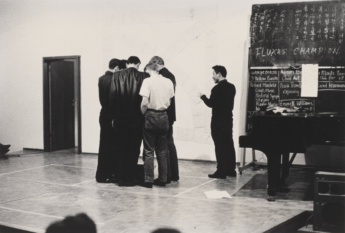 Whereisarts's tweet photo. 1/4 Before he was the "Father of Video Art," Nam June Paik was the "most dangerous artist" of Fluxus. 🌪️ Joining this global avant-garde movement in the 60s, he shattered the walls between "high art" and daily life through pure, chaotic energy. #NamJunePaik #Fluxus https://t.co/tiesMx1Nid