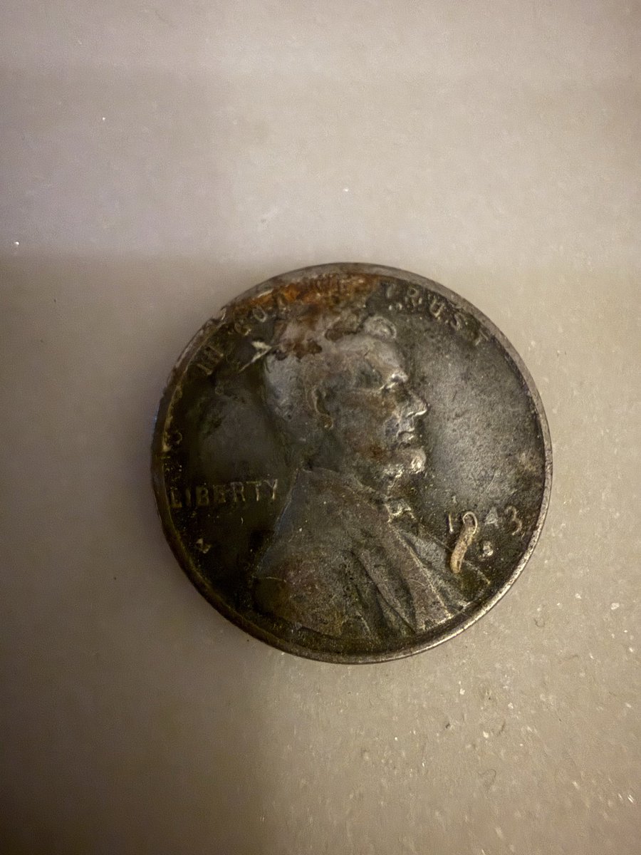 Not worth much, but one of the coolest coins in my dad’s collection is this 1943 steel wheat penny.