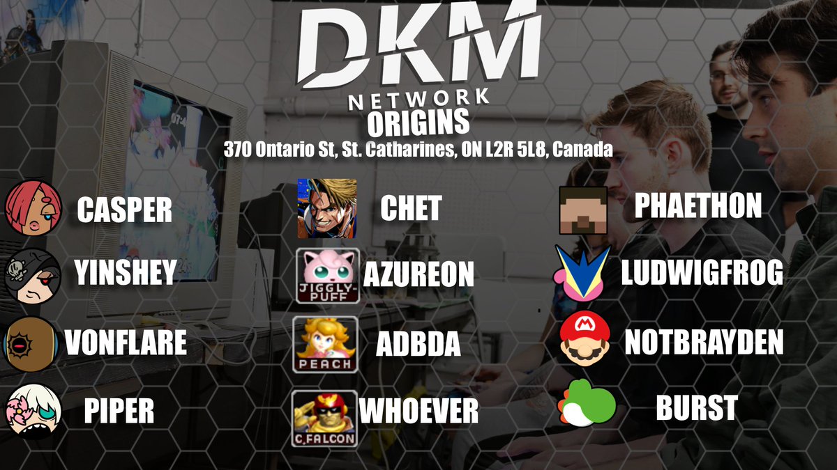 DKM Origins is looking swell!  Ultimate is almost reaching the event cap and there are still plenty of room for talent in the other games! Here are some of the players you will see at DKM Origins!

Register here: start.gg/tournament/dkm…