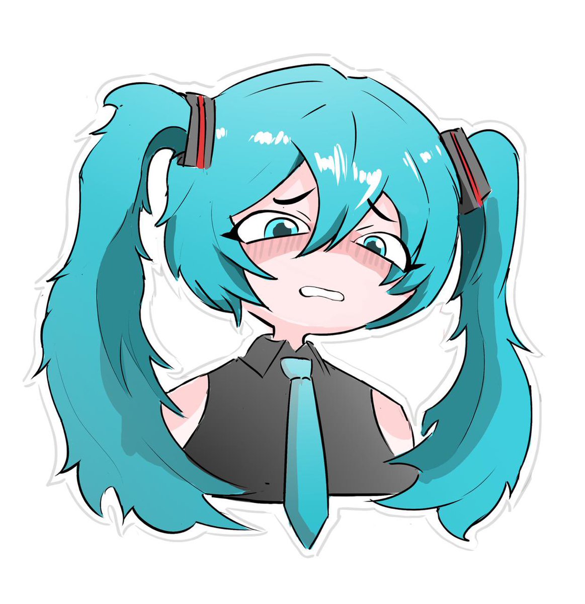 hatsune miku art work sticker #art #artist #hatsunemiku #anime #sketchart #artistsontwitter #digitalartwork #illustration #GraphicDesign #HatsuneMikuArt #recomendation