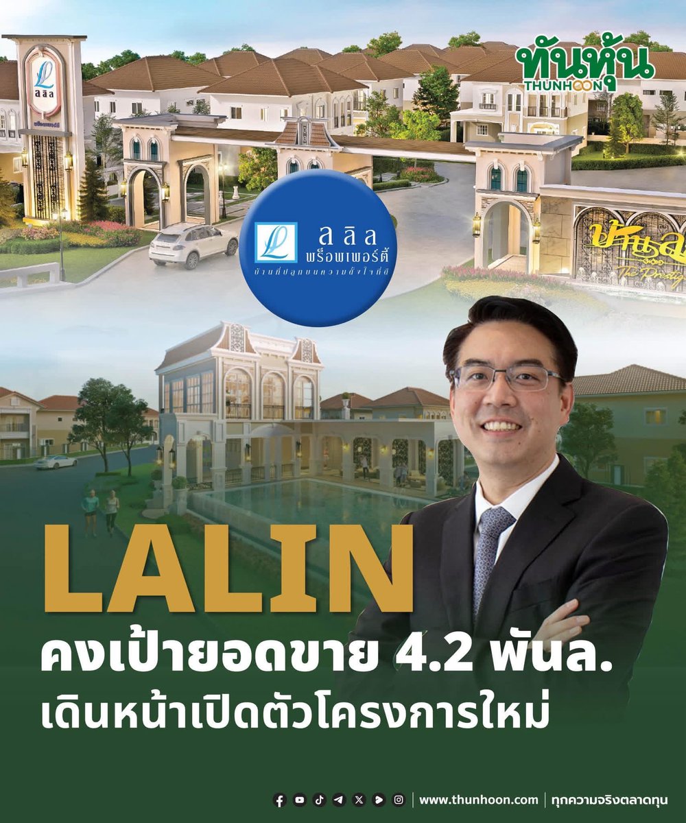 thunhoon1's tweet photo. LALIN คงเป้ายอดขาย 4.2 พันล. เดินหน้าเปิดตัวโครงการใหม่
อ่านเพิ่มเติม คลิก https://t.co/nHJy80Ypgt
#thunhoon #หุ้น #LALIN https://t.co/6NR9ZsRCTq