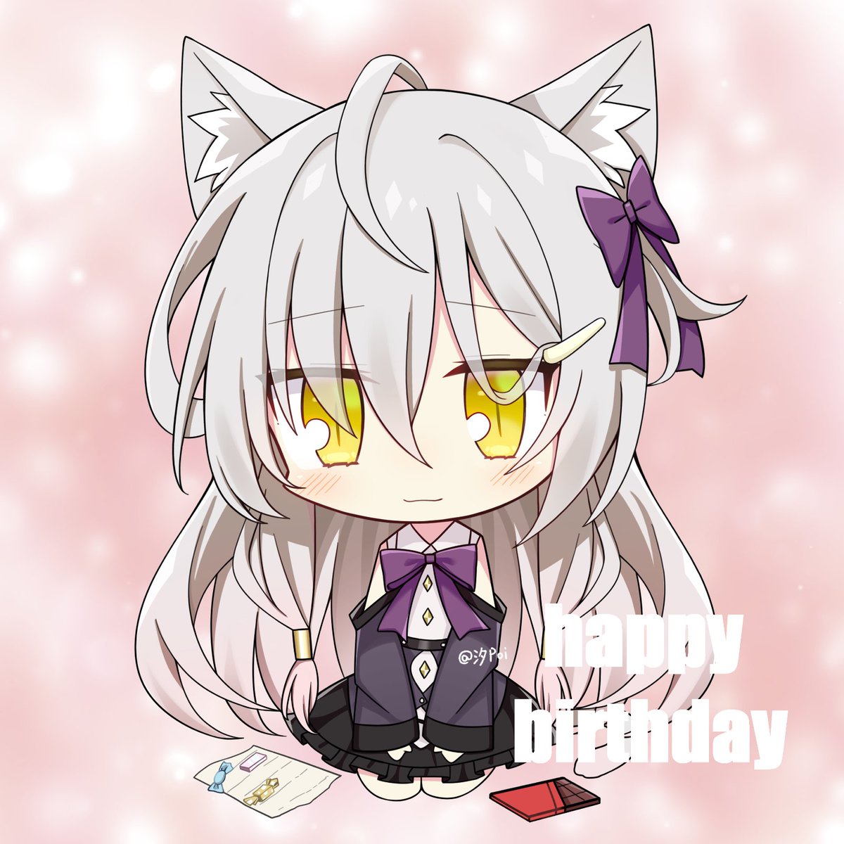 poi0d000721's tweet photo. 今年2.22时画的小黑生日贺图 https://t.co/y0xOr0s5Eh
