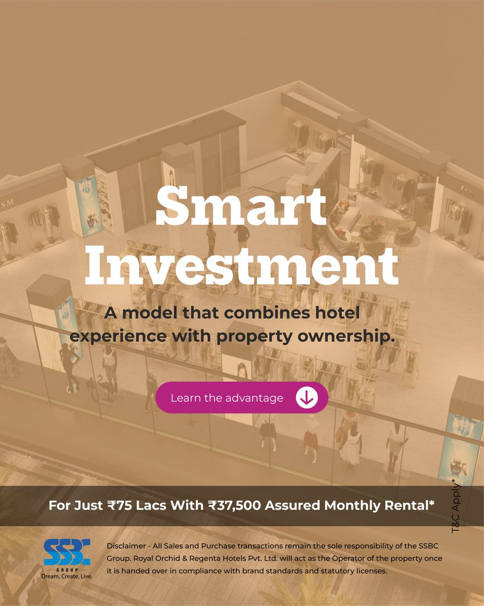 group_ssbc's tweet photo. Designed for modern travellers and smart investors, Regenta Suites offer contemporary comfort, prime location.
.
(Regenta Suites, smart investment, serviced apartments, assured returns, rental income, luxury living, modern travellers, property investment India, premium property) https://t.co/1bo8a2oksG