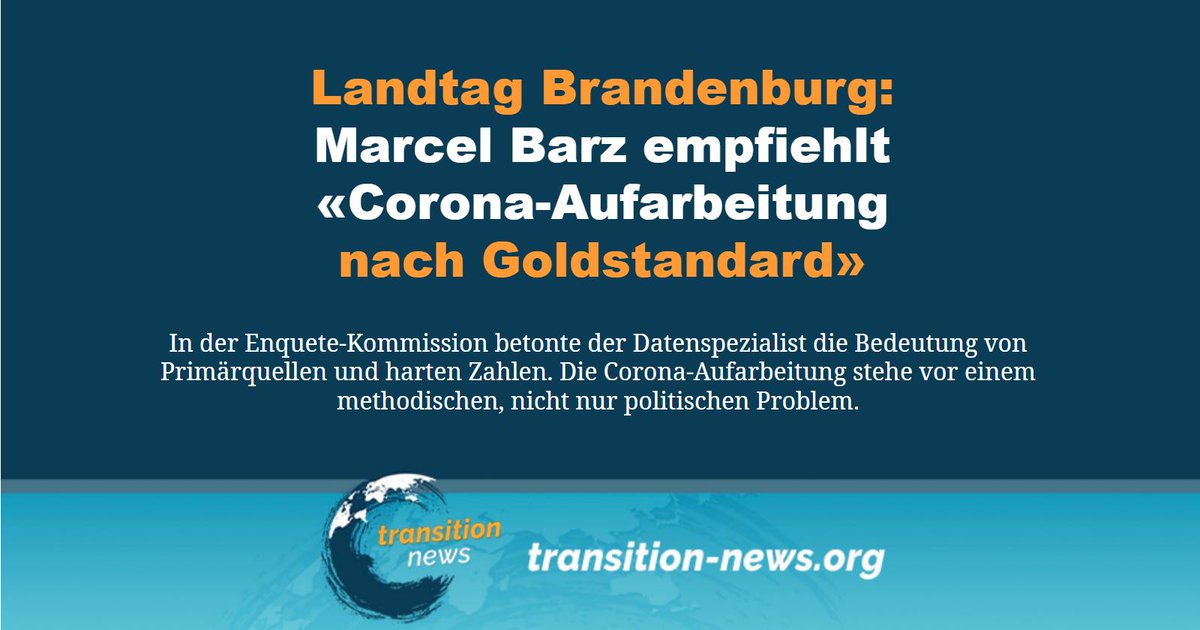 C_Transition2's tweet image. Vielen dürfte Barz als «Erbsenzähler» bekannt sein, der 2021 das Video von der «Pandemie in den Rohdaten» veröffentlichte. Eine «Pandemie», die er genau dort nicht fand (...)

Weiterlesen ... (transition-news.org/landtag-brande…)

#transitionnews #Aufarbeitung #Corona #Daten