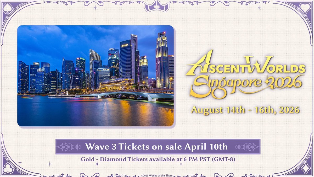 grandarchivetcg's tweet image. We have expanded the venue for Ascent Worlds 2026 in Singapore and will be releasing more ticket sales on April 10th, 2026 at 6:00 PM PST!