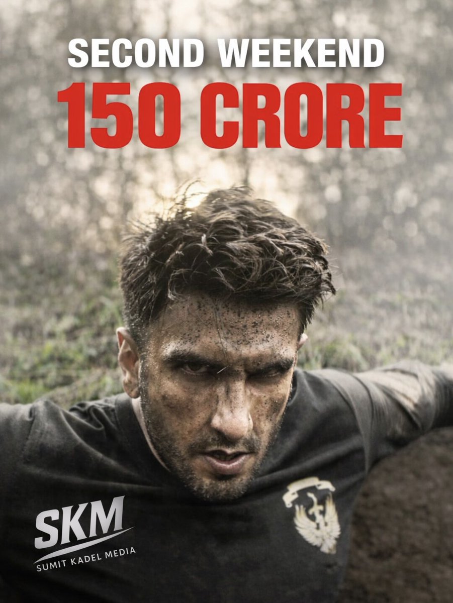 SumitkadeI's tweet photo. HISTORY CREATED by #Dhurandhar2 

Registers the BIGGEST SECOND WEEKEND OF ALL TIME with a massive ₹150 CR NETT 

Crosses the ₹700 CR mark - FASTEST EVER | Next Stop: ₹800 CR CLUB 

Day-wise Breakdown:
Wednesday (PP) – ₹40 Cr
Thursday – ₹75 Cr
Friday – ₹72 Cr
Saturday – ₹97 Cr
Sunday – ₹100 Cr
Monday – ₹60 Cr
Tuesday – ₹46 Cr
Wednesday – ₹40 Cr
Second Thursday – ₹42 Cr

Second Friday – ₹37 Cr
Second Saturday – ₹55 Cr
Second Sunday – ₹58 Cr

Grand Total: ₹722 Cr NETT (Hindi) | India 

#DhurandharTheRevenge