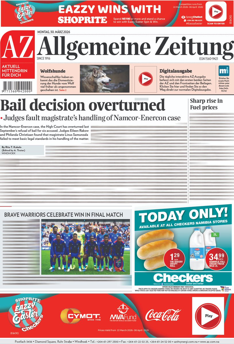 Allgemeine Zeitung Namibia tweet media