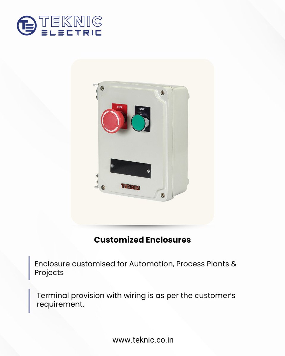 teknicelectric's tweet image. Explore our customized products and let us assist you with any questions.

Contact us for more information:
✉ info@teknic.co.in
🌐 teknic.co.in

#CustomerSatisfaction #CustomizedSolutions #PrecisionEngineering #TailoredProducts #CustomizedProducts #ClientFocused