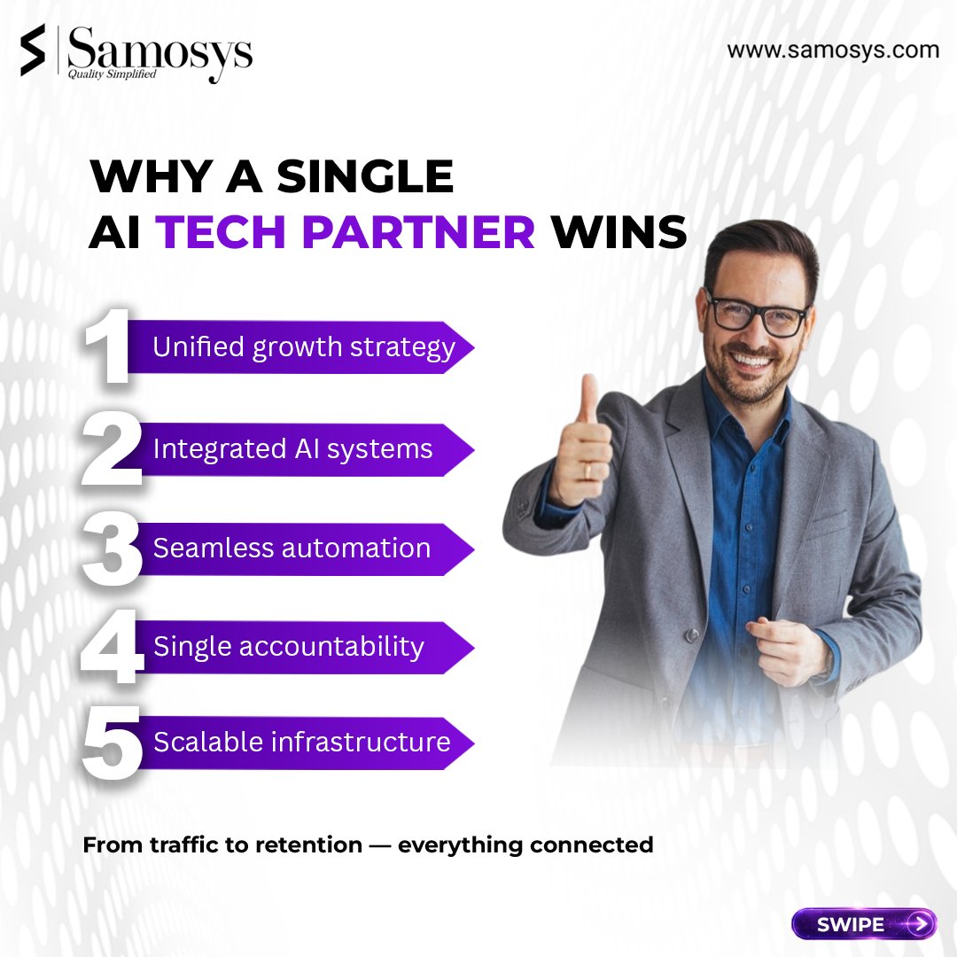 SamosysT's tweet photo. Stop managing More Experts. Start scaling with one Tech Partner. 🚀

We provide unified strategy, AI integration, seamless automation &amp; single accountability — everything connected for faster growth and smarter execution.

DM “PARTNER” to Grow. https://t.co/mFHjnxl3VE