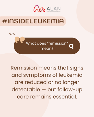 AcuteLeuk's tweet image. 🧬 #InsideLeukemia
Remission means that signs and symptoms of leukemia are reduced or no longer detectable — but follow-up care remains essential.
 💛 Understanding medical terms helps patients feel more informed and empowered
 #LeukemiaAwareness #KnowledgeIsPower #PatientSupport