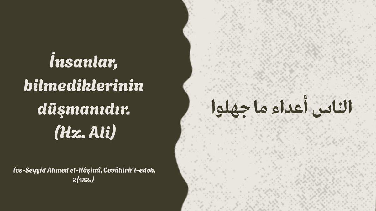 berattakii's tweet photo. İnsanlar, bilmediklerinin düşmanıdır. 

Hz. Ali https://t.co/0UhySXtiWB