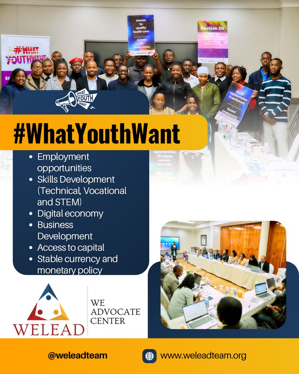 SSZim_Africa's tweet photo. As young people who are determined to make an impact in their communities and the nation at large.
As active citizens with urgency.
#WhatYouthWant
#WELEADAfrica https://t.co/0kK53BpYBD