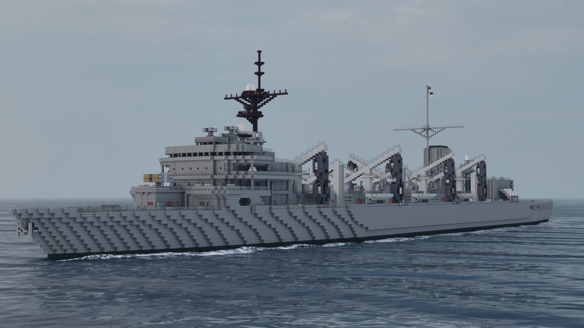 AvexLegends's tweet photo. リメイクしたアーカンザス級高速戦闘支援艦。
モデルはサクラメント級。
＃Minecraft軍事部 ＃マイクラ軍事部
＃ウェスタン・フロンティア合衆国 https://t.co/LzlhrZONMd