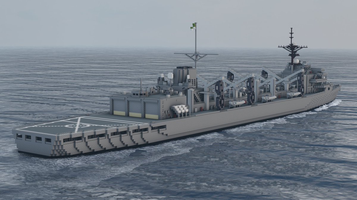 AvexLegends's tweet photo. リメイクしたアーカンザス級高速戦闘支援艦。
モデルはサクラメント級。
＃Minecraft軍事部 ＃マイクラ軍事部
＃ウェスタン・フロンティア合衆国 https://t.co/LzlhrZONMd