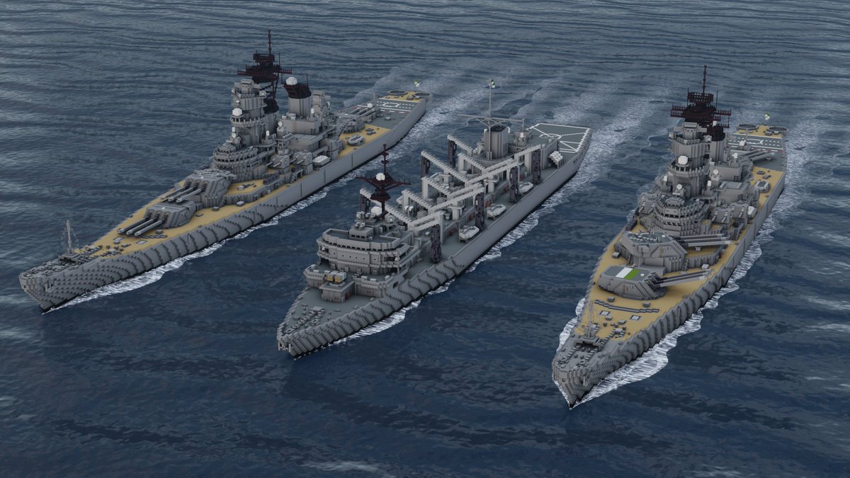 AvexLegends's tweet photo. リメイクしたアーカンザス級高速戦闘支援艦。
モデルはサクラメント級。
＃Minecraft軍事部 ＃マイクラ軍事部
＃ウェスタン・フロンティア合衆国 https://t.co/LzlhrZONMd