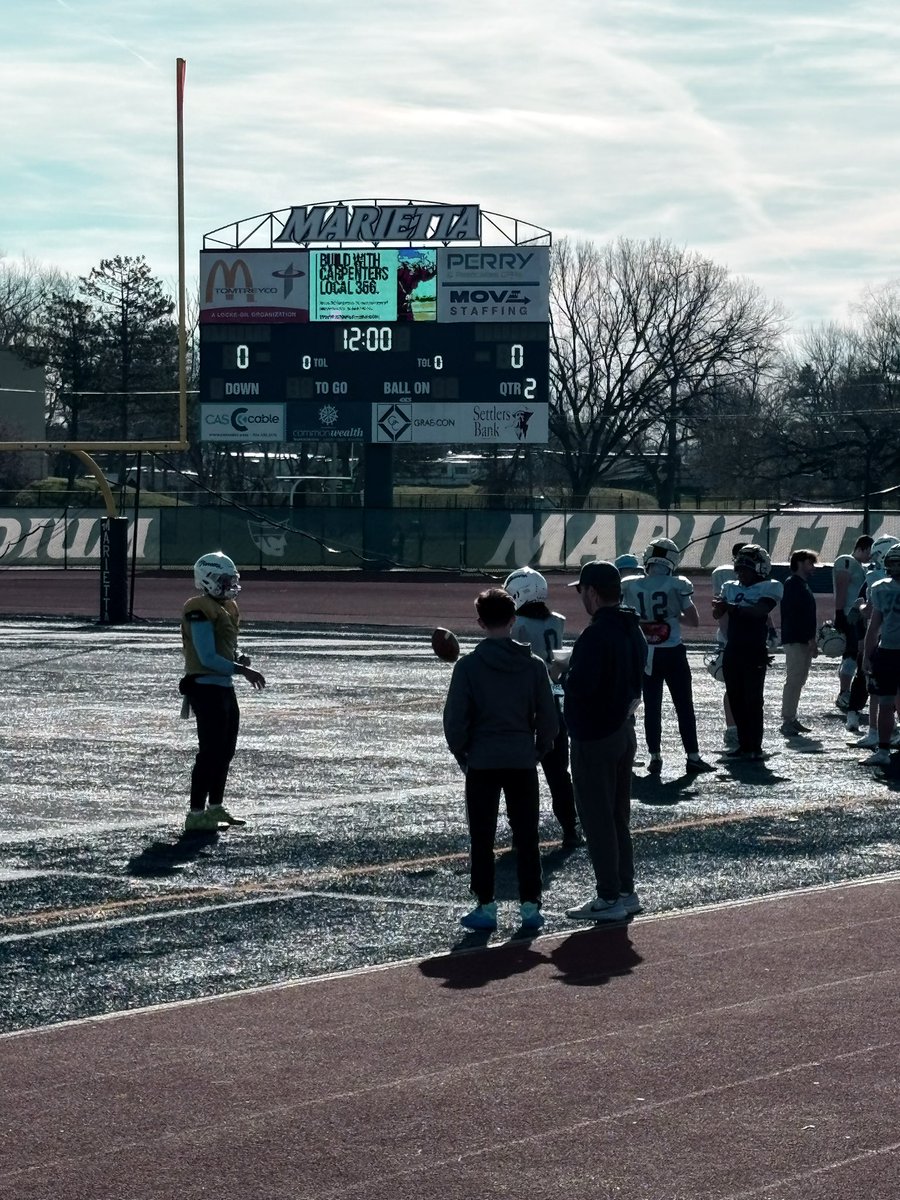 CatchME22_2027's tweet photo. Had an amazing time at @Marietta_FB today! The amount of hospitality the staff and the players shown me and my family was unmatched. Looking forward to building on the relationships that I built with them today! @CoachFee9 @CoachMcManaway @CoachHinkleMC @CoachKarch @CoachKinnee https://t.co/BQluiPhyny