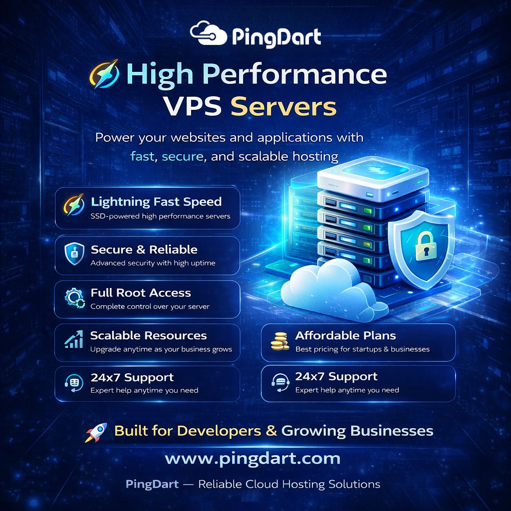 DartPing26370's tweet image. 🚀 VPS Hosting Made Powerful

✔ High speed SSD
✔ Full root access
✔ Secure &amp;amp; scalable
Built for developers &amp;amp; businesses
🌐 pingdart.com

#PingDart #VPSHosting #CloudServer