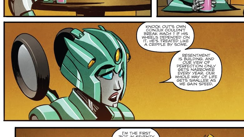 Flora88Ng's tweet image. #knockout
Not to mention he's an AMBASSADOR of Velocitron and had to act accordingly. It's normal for KO to assume everyone valued speed above all else BUT no way he'd actually look down on those who were different, because he himself willingly and happily married a "cripple".