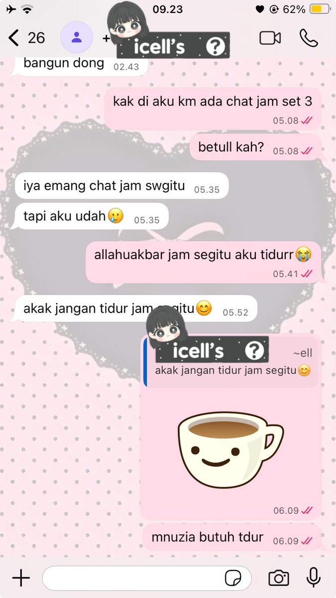 ㅤ
new cust? no no
langganan? yes ofc!!

ini cht pas puasa sih tp tolong bgtt jangan mentang–mentang langganan jd se enaknya chat di jam istirahat udh gitu spam lagi😇 cust kayak gini mah udh pasti ku blacklist dan ga akan pernah aku respon lagi ke depannya. 
ㅤ